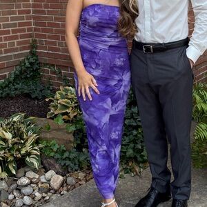 Purple Strapless Dress